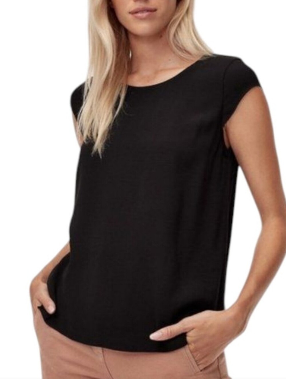 Aritzia Wilfred Juliger Blouse Black Women Large Lightweight Lined Layers